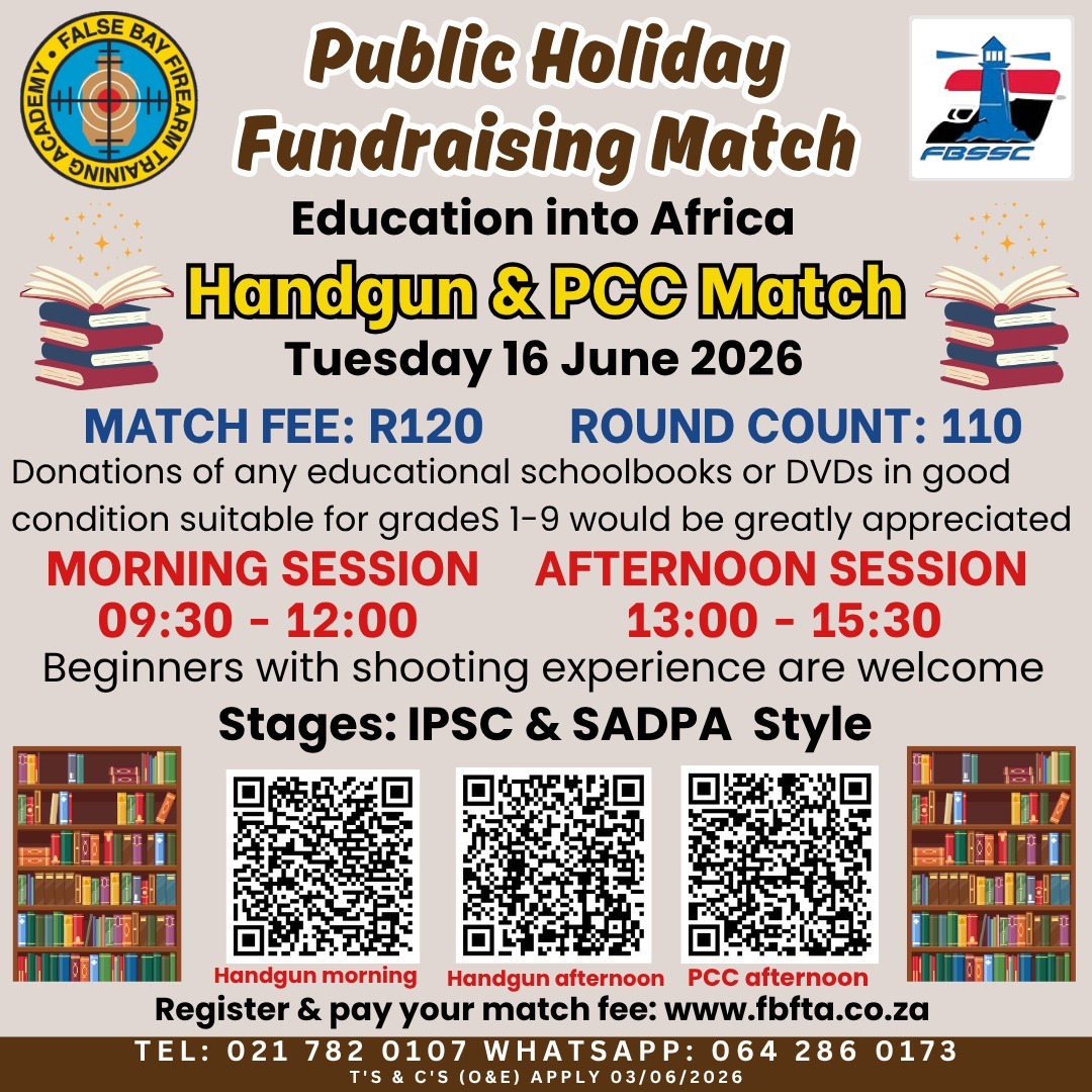 False Bay Firearm Training Academy Fundraising Shoot – 16th of June